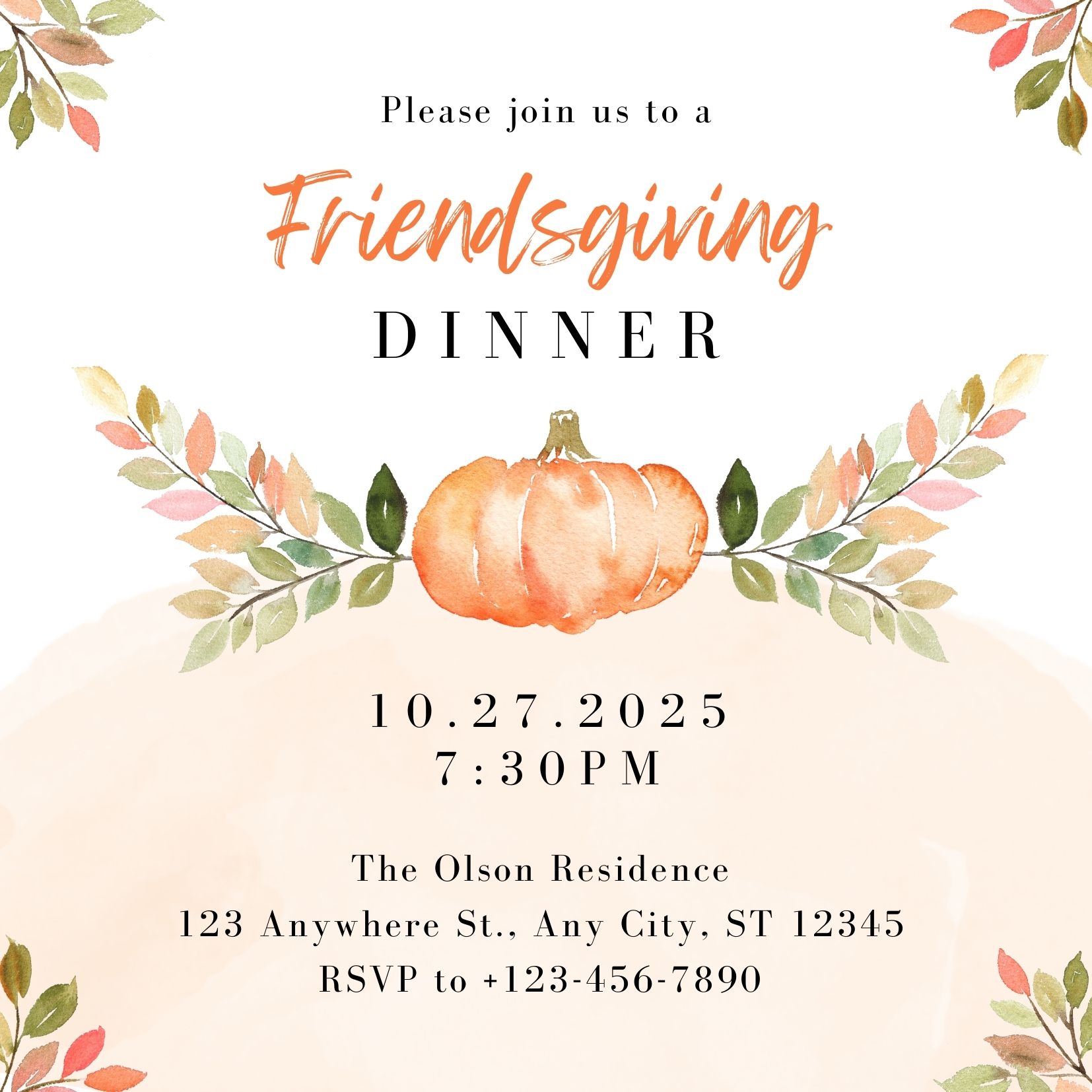 Example Friendsgiving Invitation